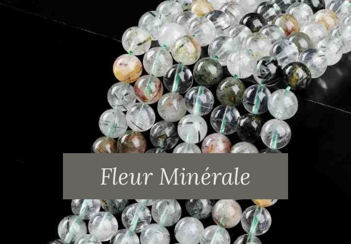 Perles — Quartz Rutile Vert 3A perle ronde — Réf. 26JDYSJ01-3 — Fleur Minérale