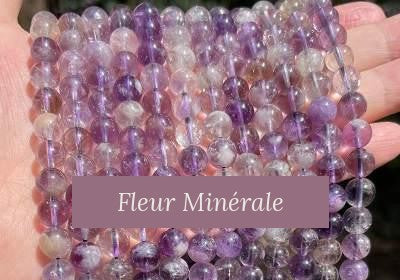 Perles — Quartz rutile Violet perle ronde — Réf. 26JDYSJ104-2 — Fleur Minérale