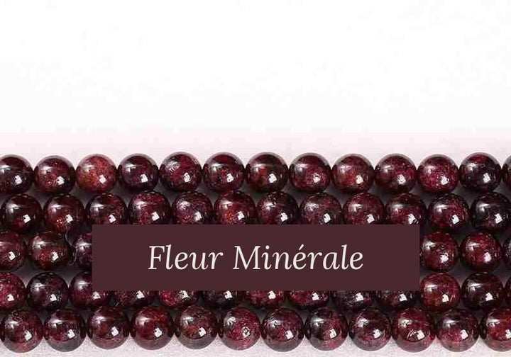Perles — Grenat 1A perle ronde — Réf. JDYGD01-17 — Fleur Minérale