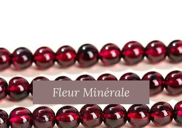 Perles — Grenat naturel 5A perle ronde — Réf. JDYGD01-3 — Fleur Minérale
