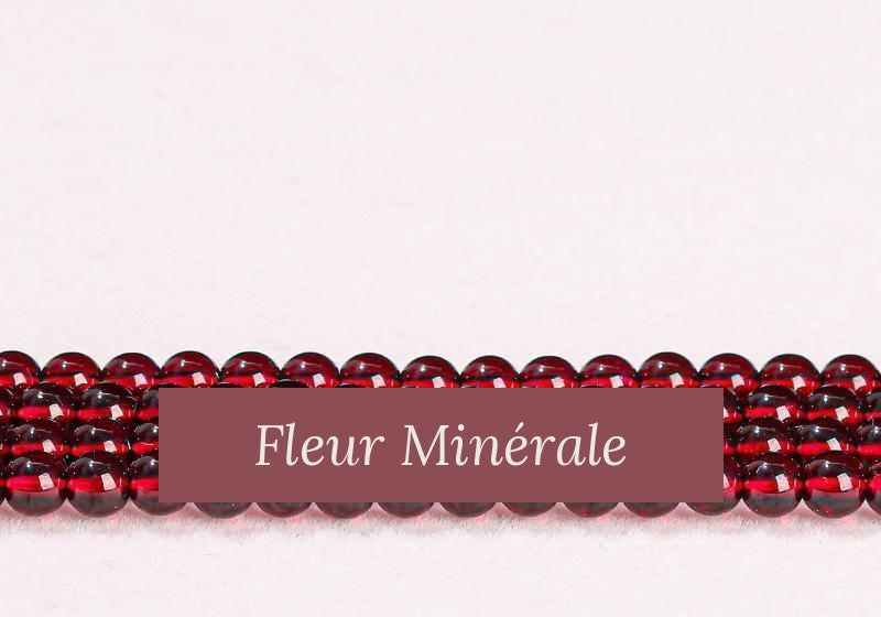 Perles — Grenat Vin 8A perle ronde — Réf. JDYGD01-30 — Fleur Minérale
