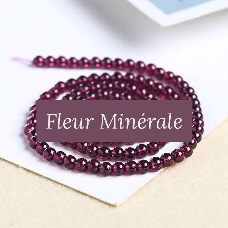 Perles — Grenat Violet naturel 5A perle ronde — Réf. JDYGD02-1 — Fleur Minérale