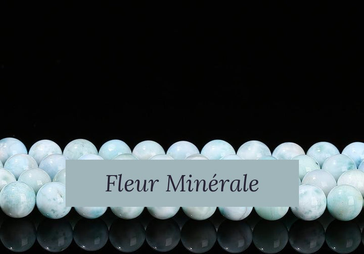 Perles — Larimar 3A perle ronde — Réf. JDYGD06-1 — Fleur Minérale