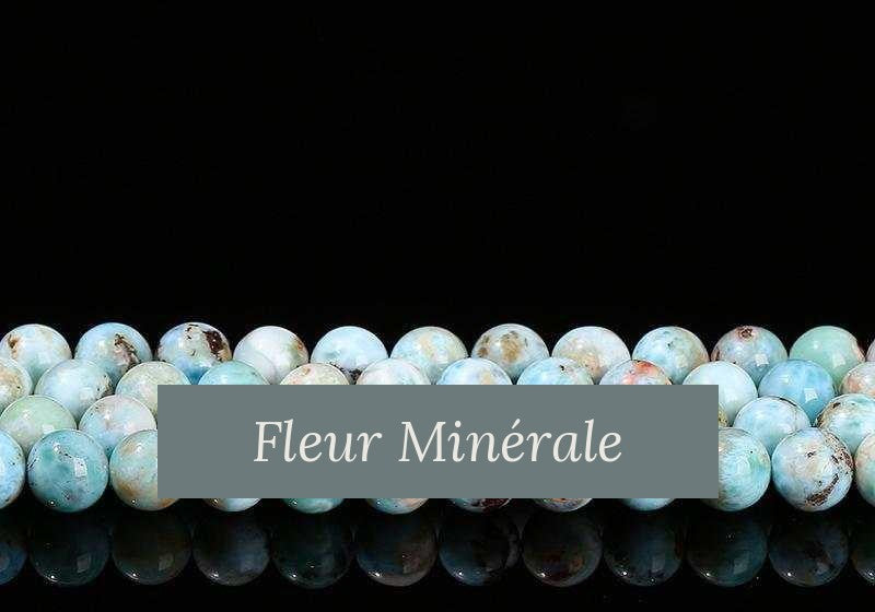 Perles — Larimar 1A perle ronde — Réf. JDYGD06-10 — Fleur Minérale
