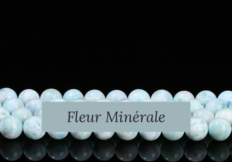 Perles — Larimar 3A perle ronde — Réf. JDYGD06-3 — Fleur Minérale