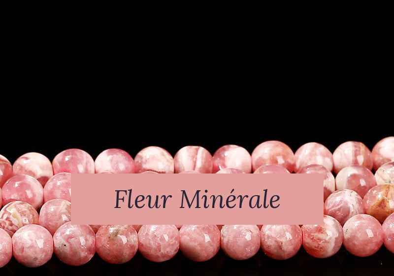 Perles — Rhodochrosite 3A perle ronde — Réf. JDYGD07-6 — Fleur Minérale