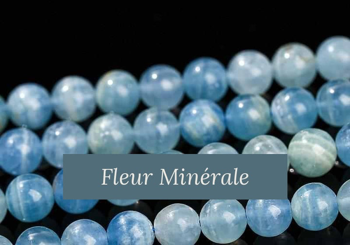 Perles — Calcite Bleue 5A perle ronde — Réf. JDYGD100-9 — Fleur Minérale