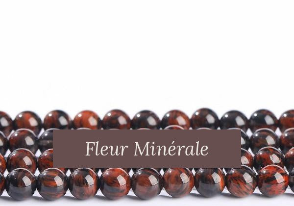 Perles — Obsidienne Mahogany 5A perle ronde — Réf. JDYGD101-14 — Fleur Minérale