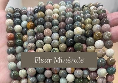 Perles — Agate Gobi perle ronde — Réf. JDYGD103-3 — Fleur Minérale