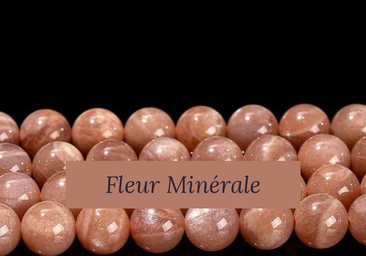 Perles — Pierre De Lune Orange 3A perle ronde — Réf. JDYGD11-13 — Fleur Minérale