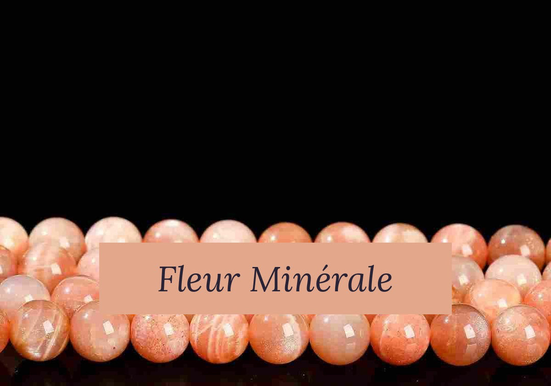 Perles — Pierre De Lune Orange 1A perle ronde — Réf. JDYGD11-17 — Fleur Minérale