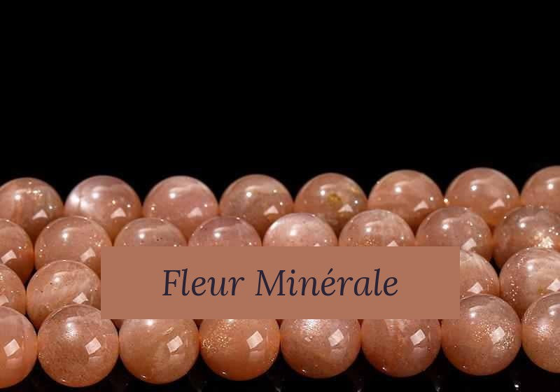 Perles — Pierre De Lune Orange 5A perle ronde — Réf. JDYGD11-7 — Fleur Minérale