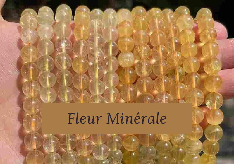 Perles — Fluorite Jaune perle ronde — Réf. JDYGD110-10 — Fleur Minérale