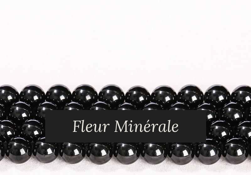 Perles — Spinelle Noir perle ronde — Réf. JDYGD116-1 — Fleur Minérale