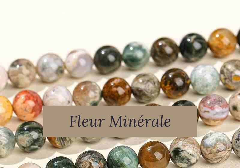 Perles — Jaspe Océan perle ronde — Réf. JDYGD121-1 — Fleur Minérale