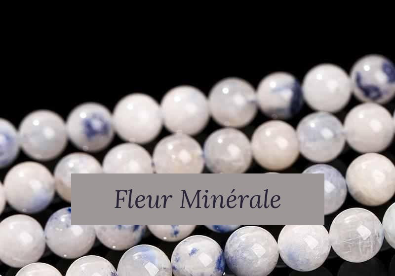 Perles — Quartz à Dumortièrite perle ronde — Réf. JDYGD122-2 — Fleur Minérale
