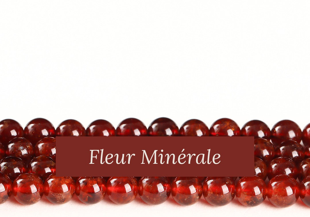 Perles — Grenat orange perle ronde — Réf. JDYGD123-1 — Fleur Minérale