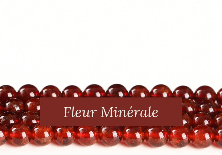 Perles — Grenat orange perle ronde — Réf. JDYGD123-1 — Fleur Minérale