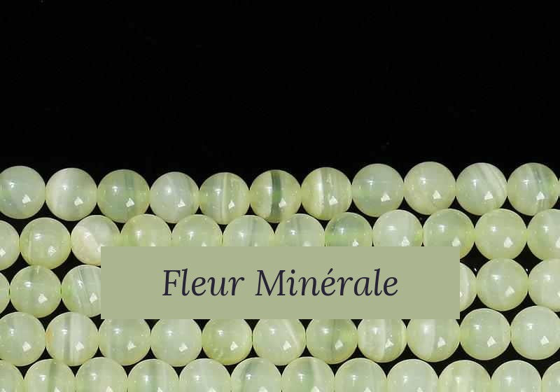 Perles — Calcite Verte perle ronde — Réf. JDYGD135-2 — Fleur Minérale