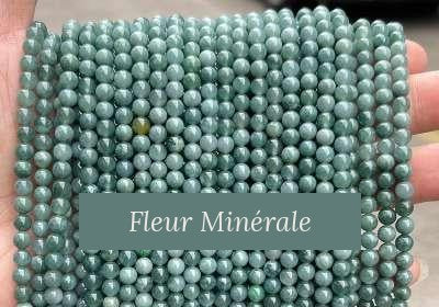 Perles — Jade Du Guatemala Clair perle ronde — Réf. JDYGD137-0 — Fleur Minérale
