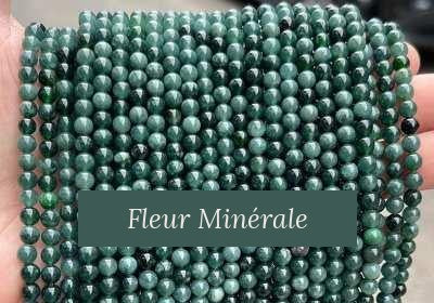 Perles — Jade Du Guatemala Foncé perle ronde — Réf. JDYGD137-10 — Fleur Minérale
