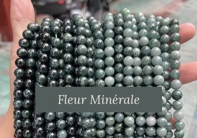 Perles — Jade Guatemala perle ronde — Réf. JDYGD137-2 — Fleur Minérale