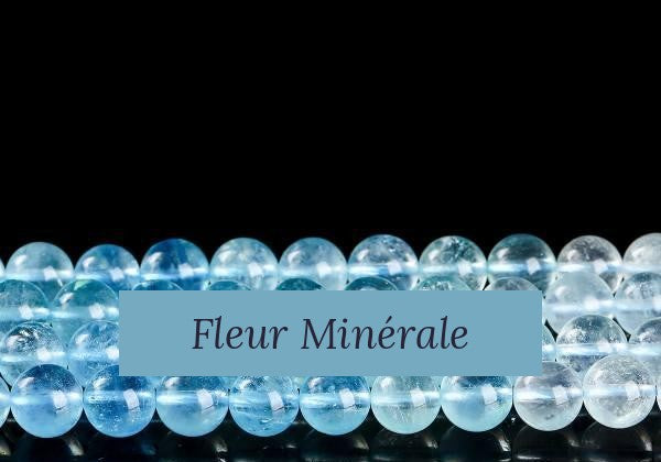 Perles — Aigue-Marine 7A perle ronde — Réf. JDYGD138-1 — Fleur Minérale