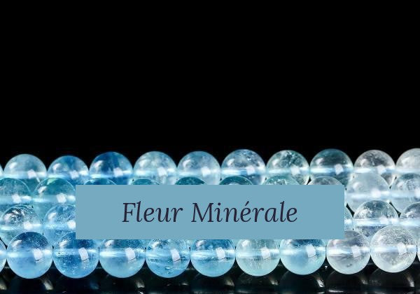 Perles — Aigue-Marine 7A perle ronde — Réf. JDYGD138-2 — Fleur Minérale