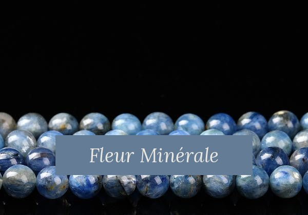 Perles — Cyanite naturelle 1A perle ronde — Réf. JDYGD140-0 — Fleur Minérale