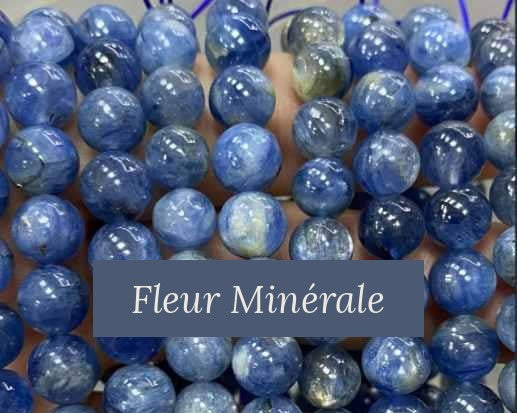 Perles — Cyanite perle ronde — Réf. JDYGD140-6 — Fleur Minérale