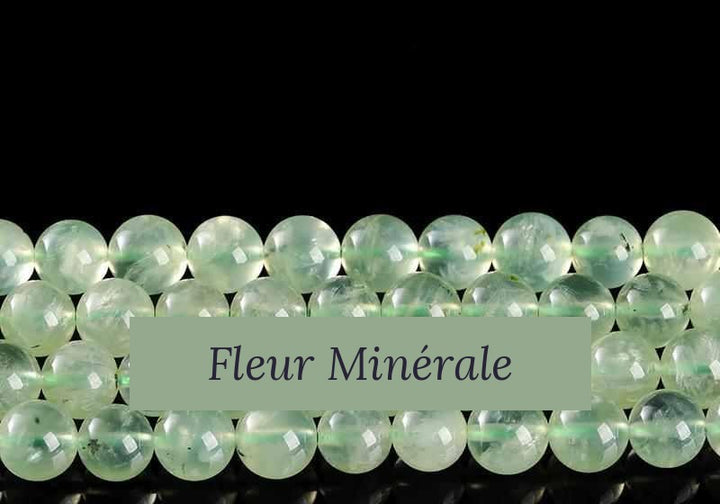 Perles — Préhnite 5A perle ronde — Réf. JDYGD18-1 — Fleur Minérale