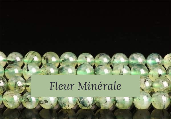 Perles — Préhnite 1A perle ronde — Réf. JDYGD18-14 — Fleur Minérale