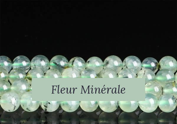 Perles — Préhnite 3A perle ronde — Réf. JDYGD18-7 — Fleur Minérale