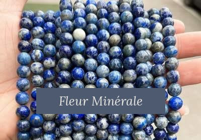 Perles — Lapis-lazuli 1A perle ronde — Réf. JDYGD22-20 — Fleur Minérale