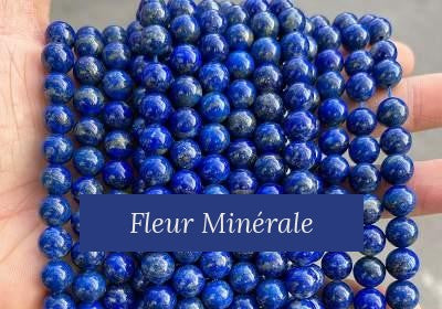 Perles — Lapis-lazuli 5A perle ronde — Réf. JDYGD22-9 — Fleur Minérale
