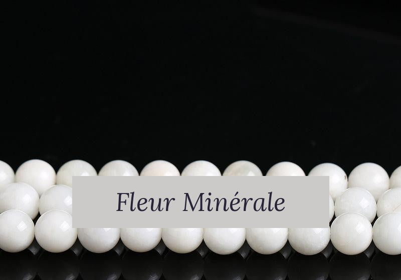 Perles — Pierre de lune Blanche naturelle 3A perle ronde — Réf. JDYGD27-13 — Fleur Minérale