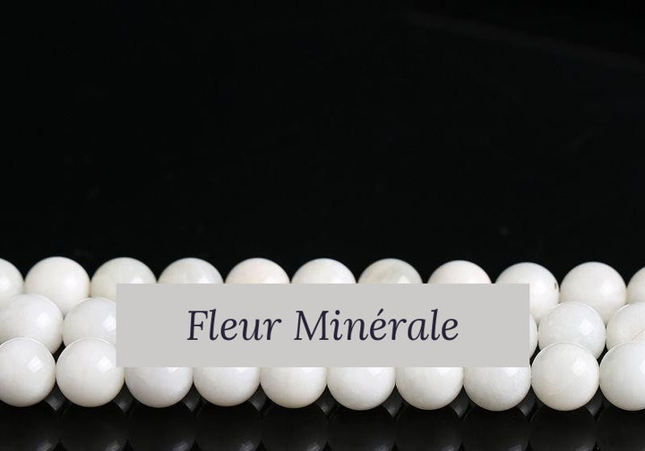Perles — Pierre de lune Blanche naturelle 3A perle ronde — Réf. JDYGD27-13 — Fleur Minérale