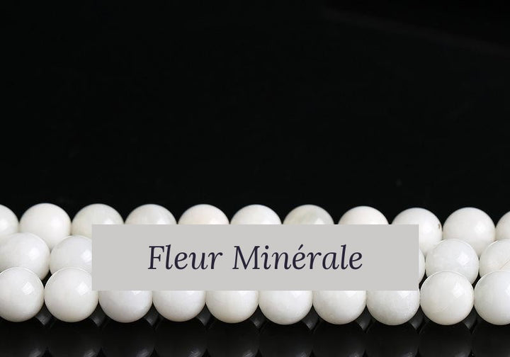 Perles — Pierre de lune Blanche naturelle 3A perle ronde — Réf. JDYGD27-15 — Fleur Minérale