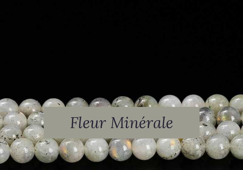 Perles — Labradorite Blanche perle ronde — Réf. JDYGD31-1 — Fleur Minérale