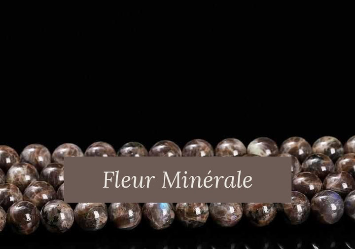 Perles — Labradorite Café perle ronde — Réf. JDYGD32-2 — Fleur Minérale