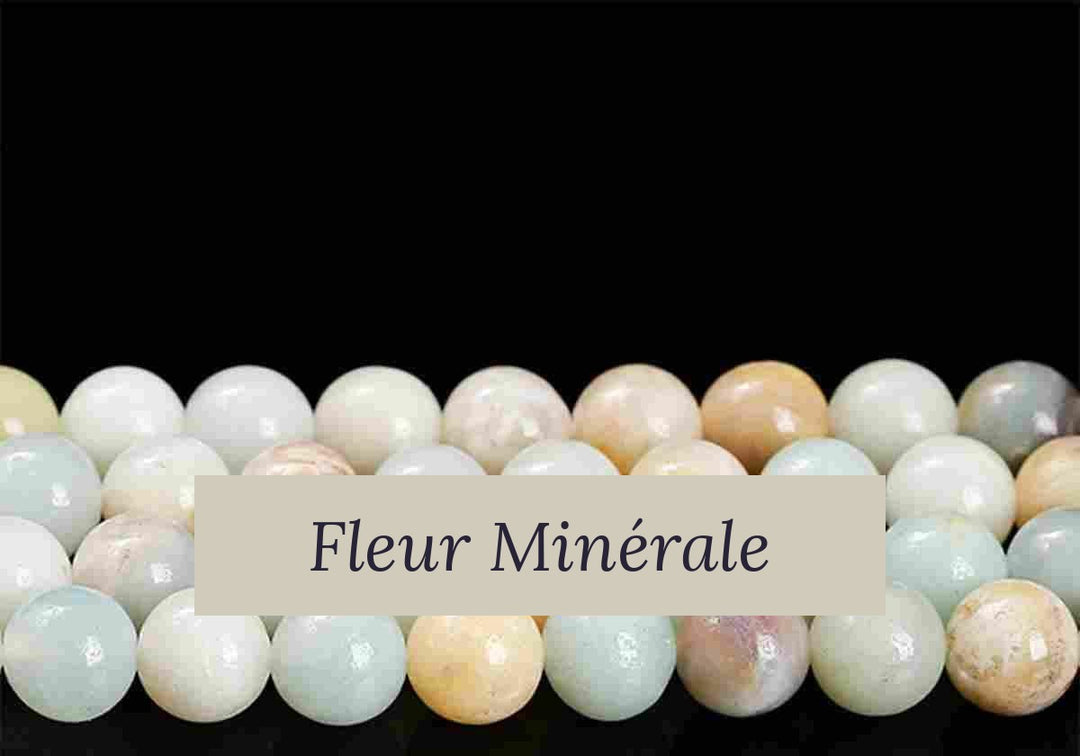 Perles — Amazonite Multicolore 3A perle ronde — Réf. JDYGD36-6 — Fleur Minérale