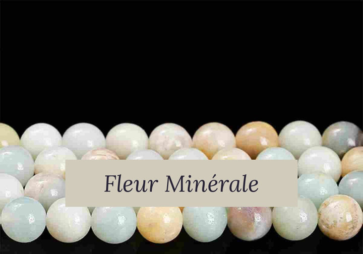 Perles — Amazonite Multicolore 3A perle ronde — Réf. JDYGD36-6 — Fleur Minérale