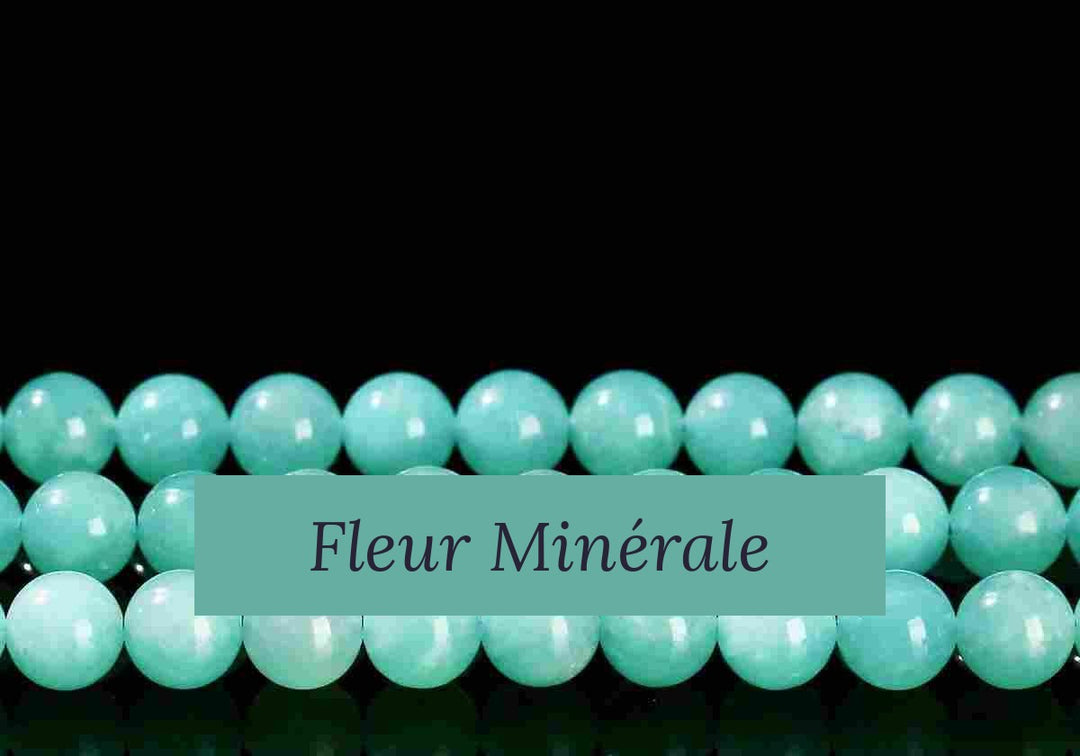 Perles — Amazonite Ice perle ronde — Réf. JDYGD37-12 — Fleur Minérale