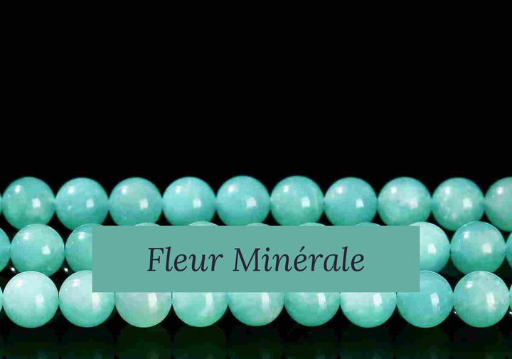 Perles — Amazonite Ice perle ronde — Réf. JDYGD37-12 — Fleur Minérale