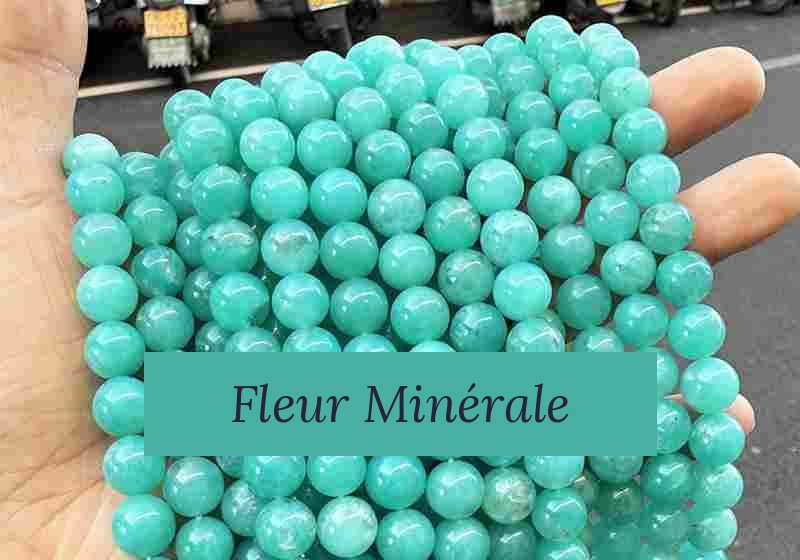 Perles — Amazonite Qualité Extra perle ronde — Réf. JDYGD37-16 — Fleur Minérale