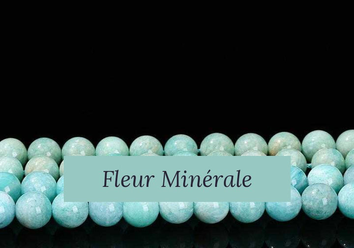 Perles — Amazonite 3A perle ronde — Réf. JDYGD37-8 — Fleur Minérale