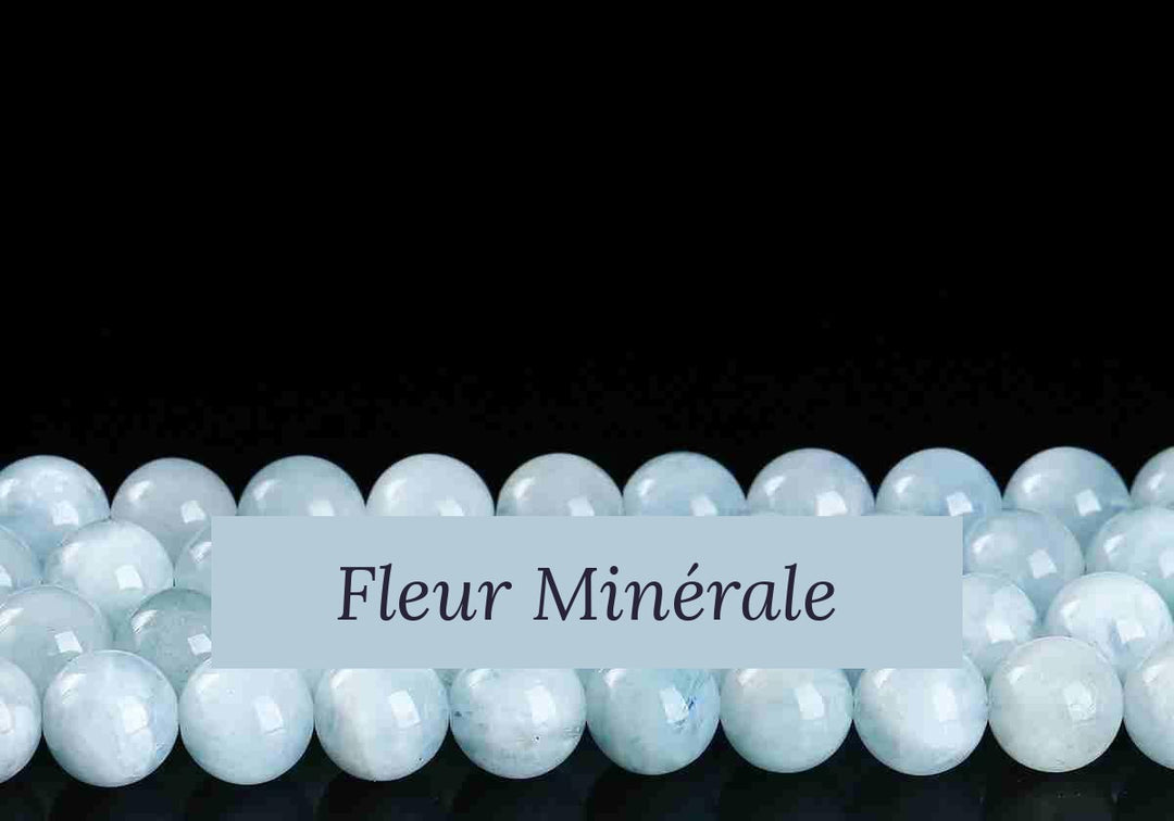 Perles — Aigue-marine naturelle 5A perle ronde — Réf. JDYGD39-13 — Fleur Minérale