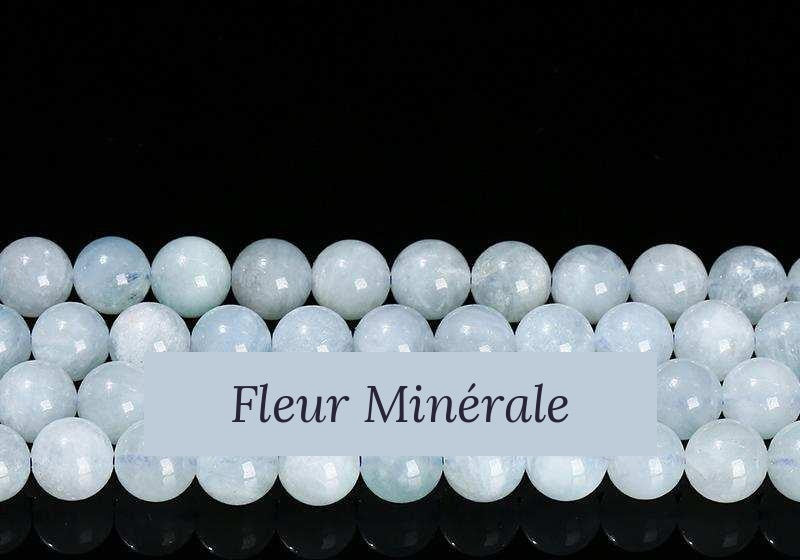 Perles — Aigue-marine naturelle 3A perle ronde — Réf. JDYGD39-9 — Fleur Minérale
