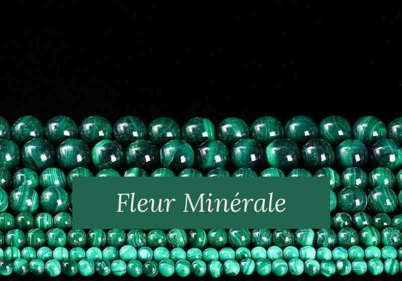 Perles — Malachite 3A perle ronde — Réf. JDYGD46-12 — Fleur Minérale