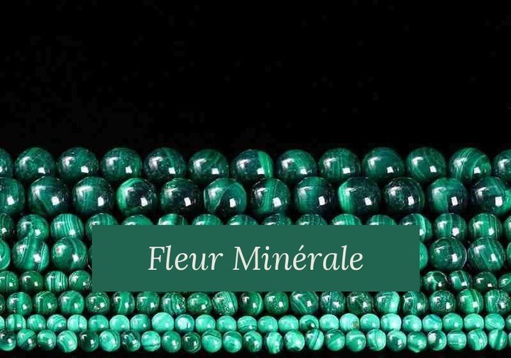 Perles — Malachite 3A perle ronde — Réf. JDYGD46-14 — Fleur Minérale
